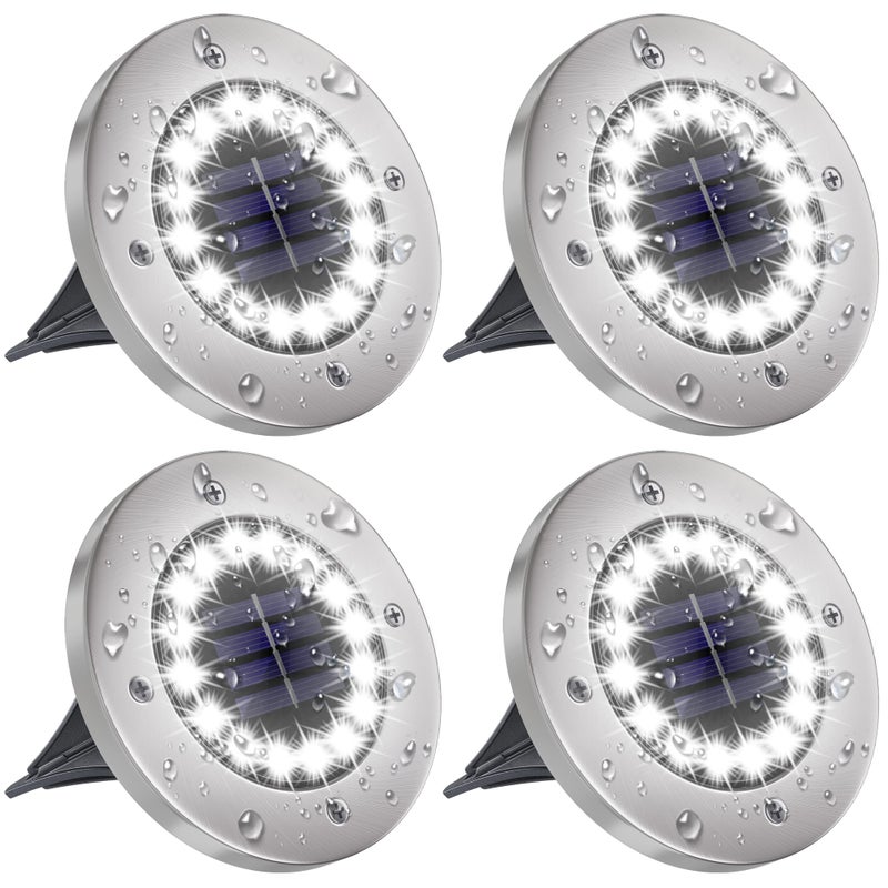 Solarne lampy gruntowe z diodami LED wodoszczelne światło słoneczne solarne oświetlenie krajobrazowe do ogrodu patio trawnika białe światło sztuki