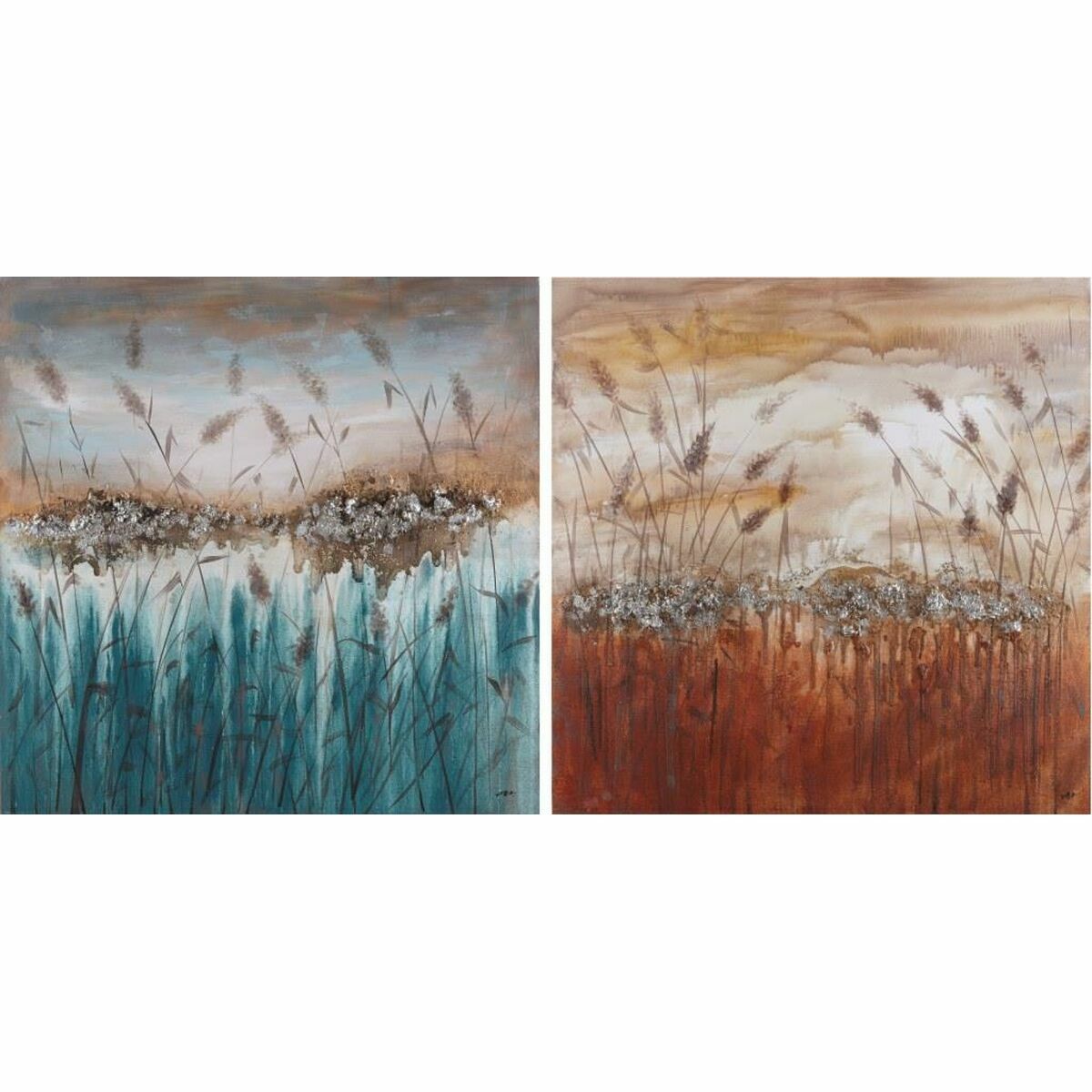 Cuadro dkd home decor 100 x 3,5 x 100 cm moderno (2 unidades)