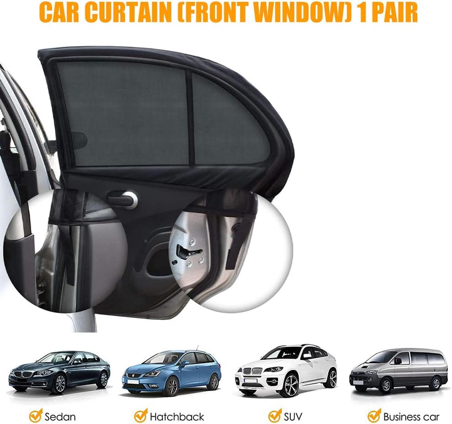 Chaussette Voiture Soleil,Lot de 2 Pare-Soleil de Fenêtre de Voiture,Compatibles avec la Plupart des Véhicules,Installation Facile - 3
