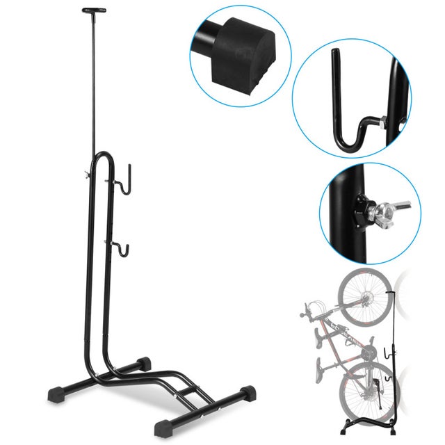 Support Vélo Mural Métal Noir – Crochets Pour Garage, Rangement Vertical, Neuf