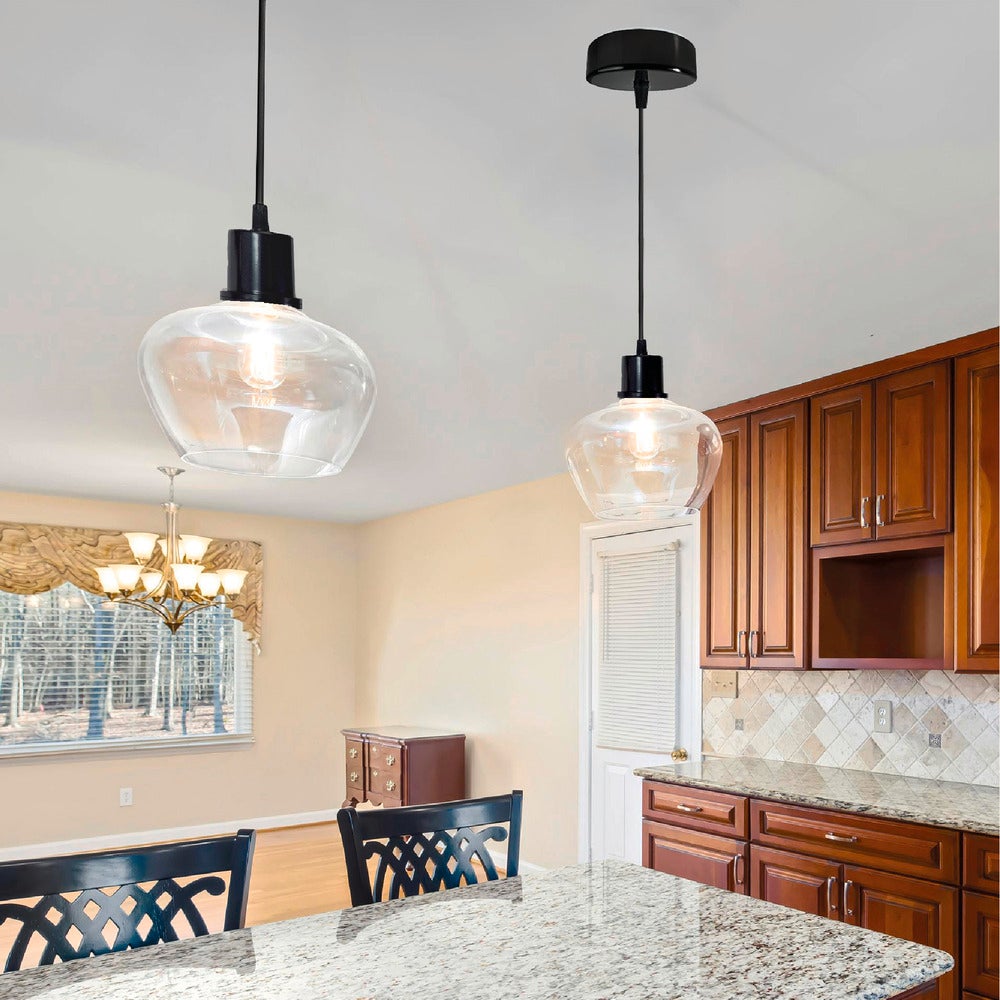 Monture suspension luminaire métal noire, câble tissu, équipée d'une douille E27 pour abat jour, 60W maxi - Tibelec - 3