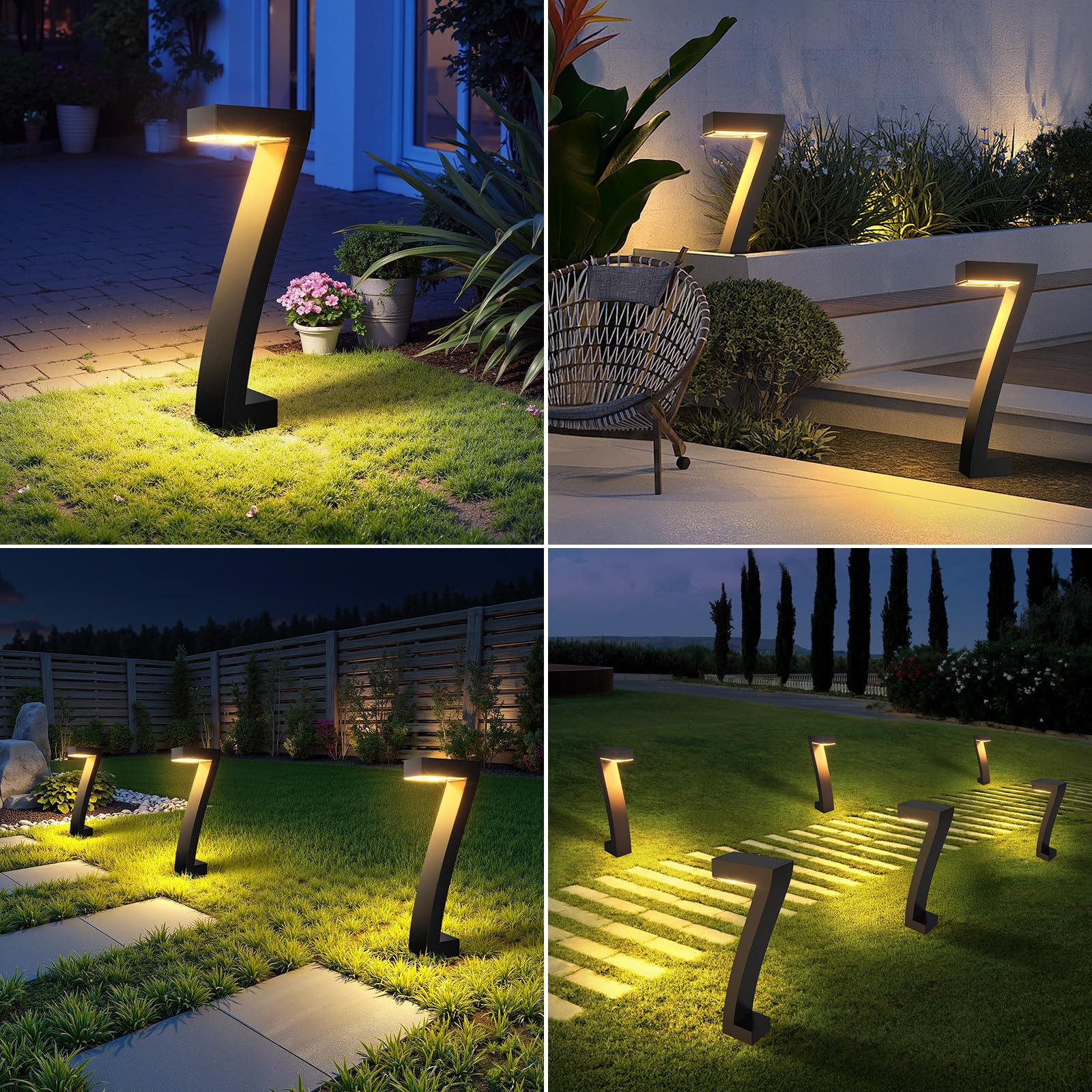 Lot de 7 lampes solaires LED d'extérieur - Lot de 4, étanchéité IP65, lampadaire de jardin 0,45 W, idéal pour les allées, les patios et les allées - 6