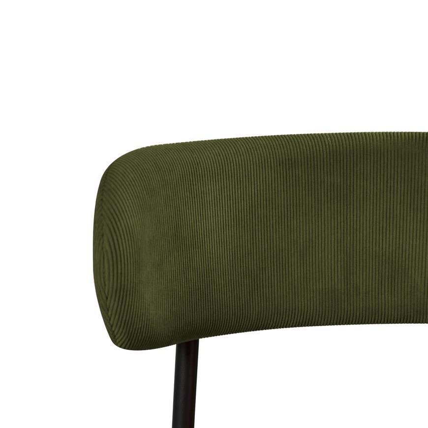 Lot de 2 tabourets de bar modernes IRIS velours côtelé kaki 65cm - 9