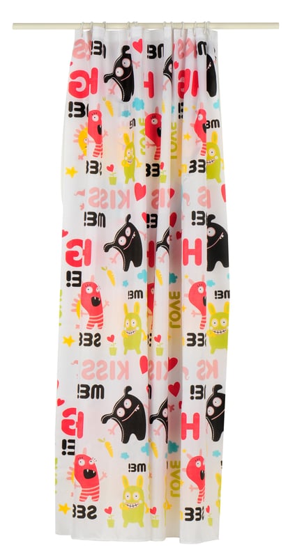 Zasłona prysznicowa Hug Me biała poliester 180x200 cm