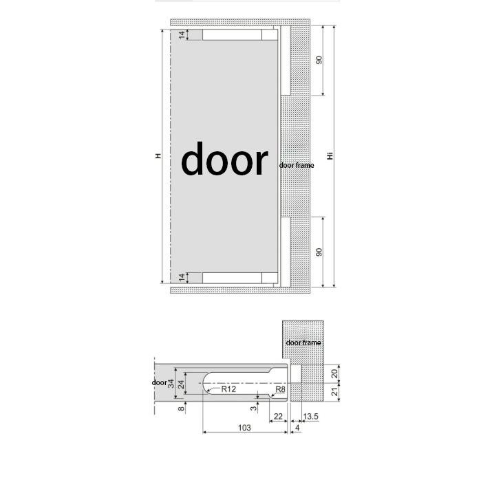 Zawias ukryty z regulowaną osią pionową do drzwi drewnianych o wadze do 70 kg - otwarcie 110°, precyzyjna regulacja 3D - 5