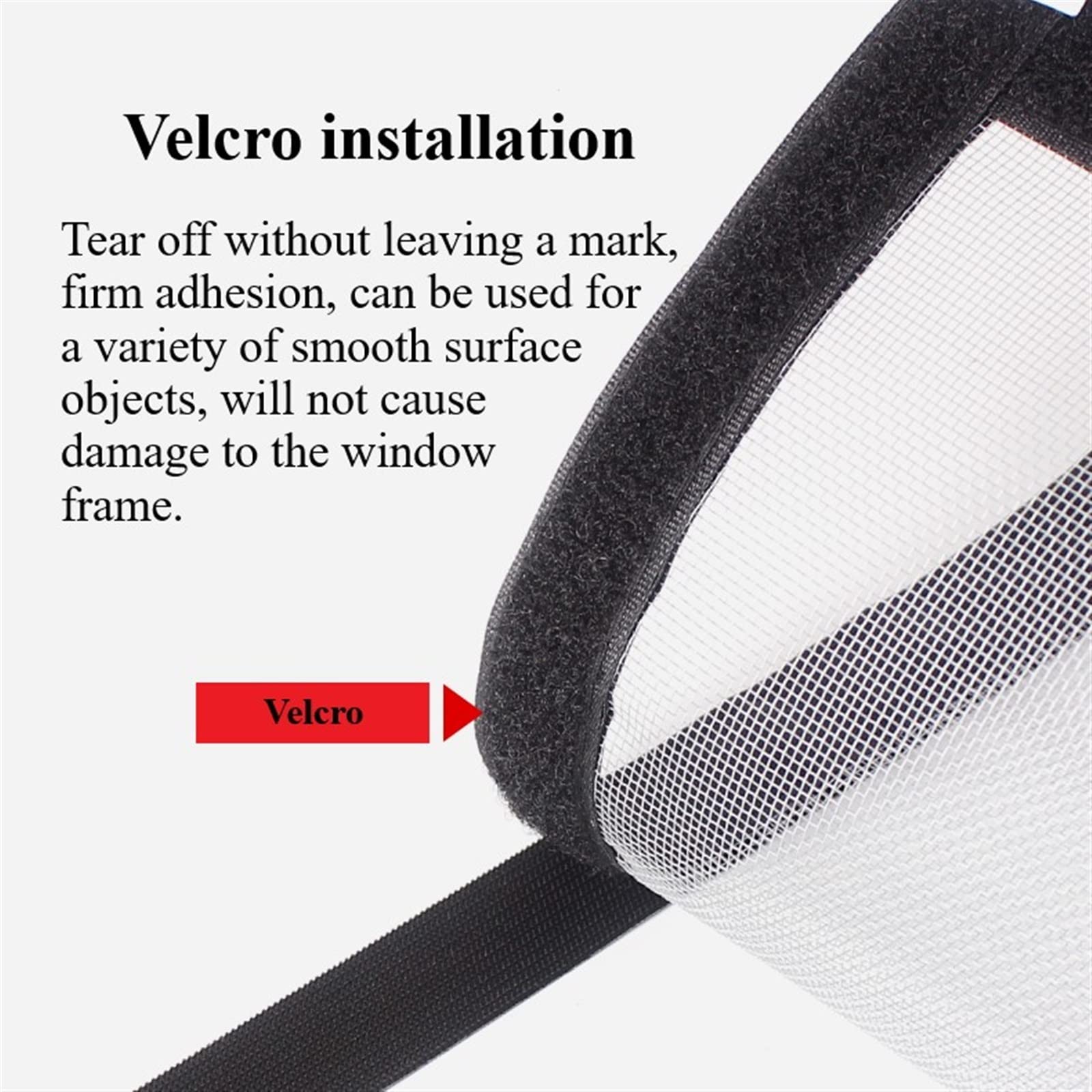 Moustiquaire autocollante pour fenêtre, moustiquaire anti-insectes avec fermeture éclair, maille fine pour fenêtre, 130 x 150 cm, blanc - 5