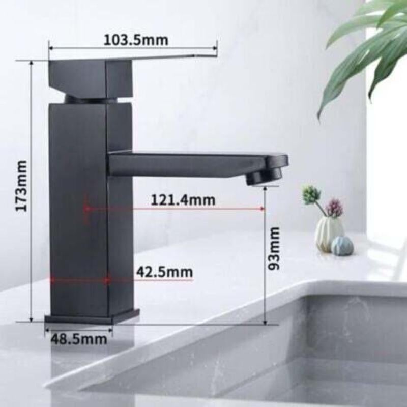 Robinet Salle Bain Noir Mitigeur Lavabo en Laiton Mitigeur Salle de Bain Contient Tuyaux Chauds et Froids - 3