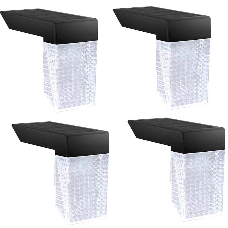 Wodoodporna zewnętrzna lampa solarna z czujnikiem, oświetlenie schodowe, dekoracyjna lampa ścienna do ogrodu, pakiet 2 szt. (światło białe)