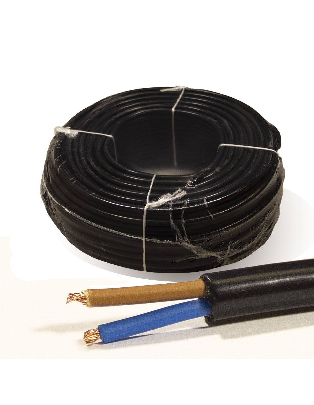 Cable electrico rollo 100 mtrs negro. Manguera 2X1mm² flexible H05VV-F ...