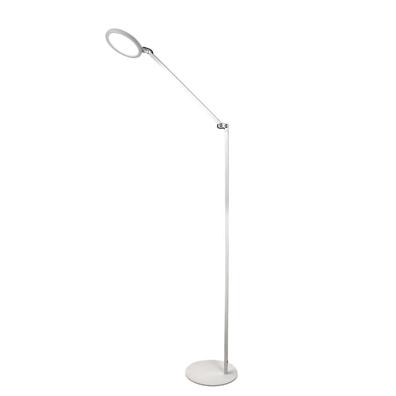 Regina - Regulowana biała lampa podłogowa LED z metalu, wys. 135 cm Fabas Luce - Zintegrowane oświetlenie LED 9W CCT (3000K 4000K 5000K 6000K)