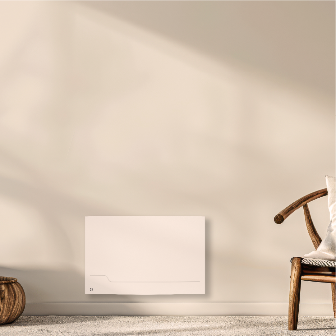 Radiateur Électrique Inertie Sèche Fonte 1500W BESTHERM ZOE Horizontal Blanc - Chaleur Douce Programmable