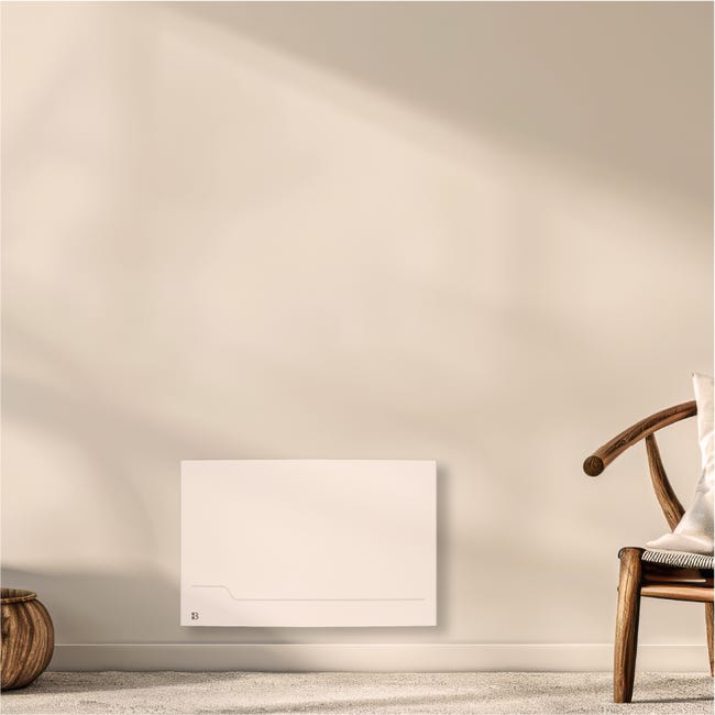Radiateur Électrique Inertie Sèche Fonte 1500W BESTHERM ZOE Horizontal Blanc - Chaleur Douce Programmable