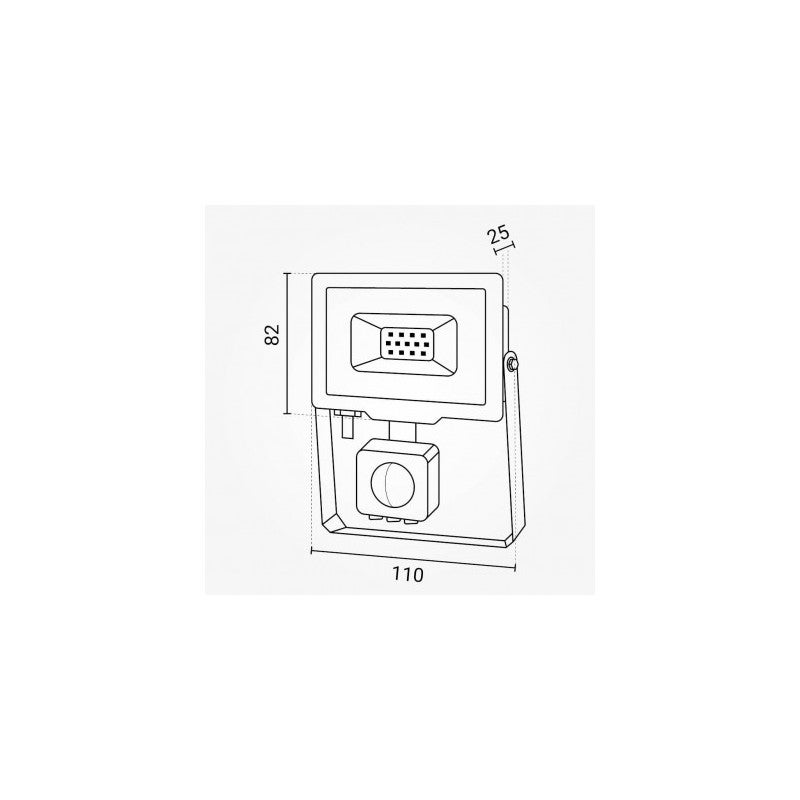 Projecteur LED SMD 10W - Blanc Chaud - 800lm - IP65 - Capteur PIR - 4