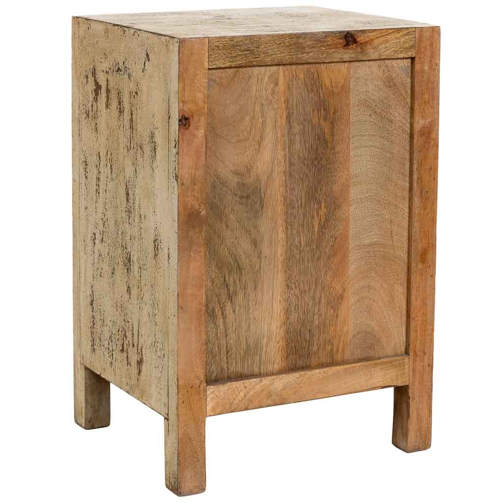 Comodino in legno fatto a mano, grigio, 45x35x60h cm - 4