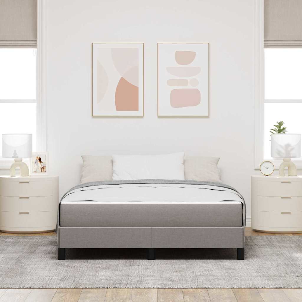 Cadre de lit avec matelas Taupe 160 x 200 cm tissu - 5