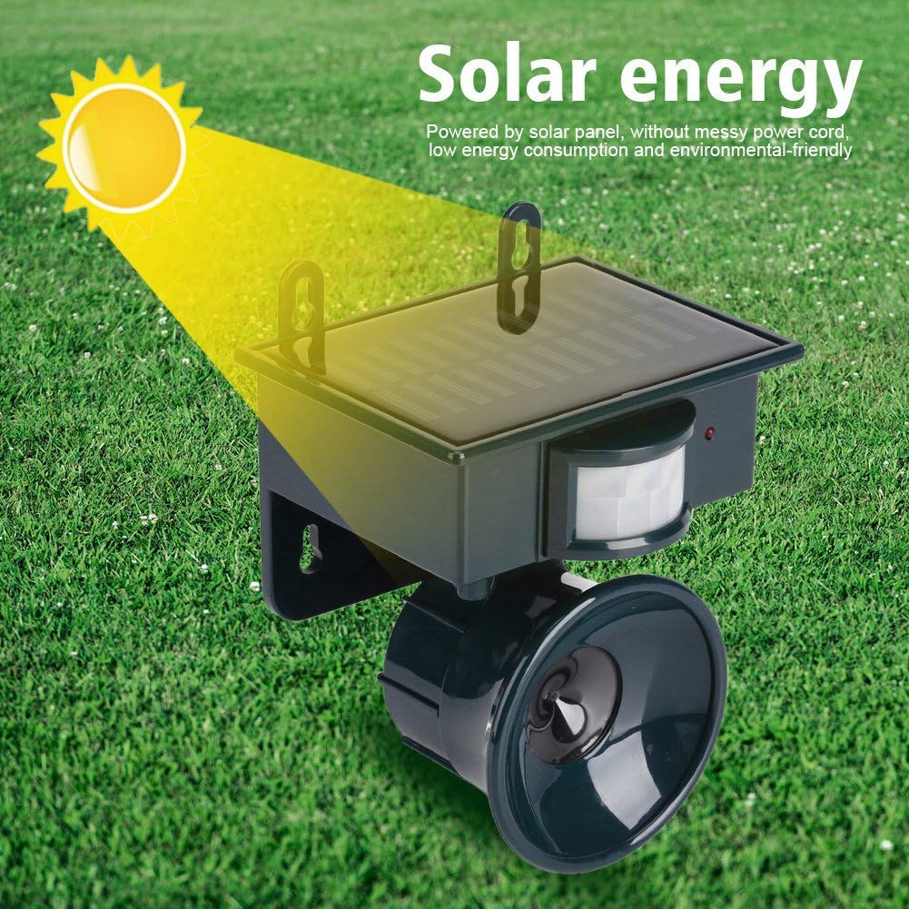 Répulsif pour Oiseaux, Répulsif Ultrasons Animal Répulsif Solaire pour Pigeons Oiseaux, Ultrasonic Bird PIR Détecteur de Mouvement Répulsif pour ba - 4