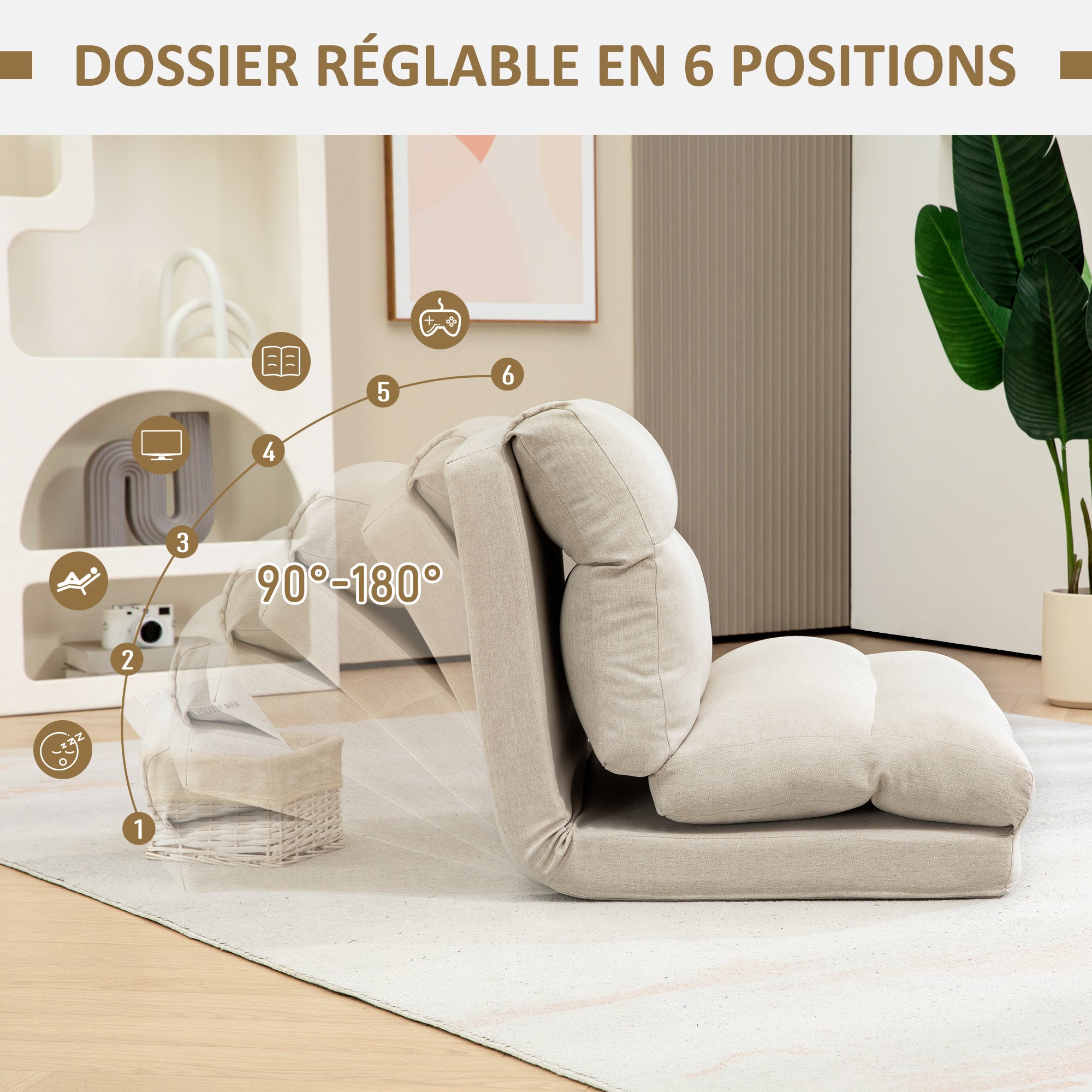 Fauteuil paresseux Polyester HOMCOM - 5