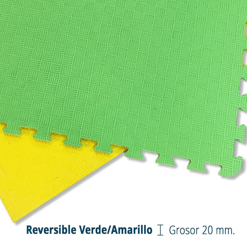 Arquiservi Tatami Puzzle 1x1x20mm Verde Amarelo (Lote 12 Unid.) Antiderrapante, yoga, pilates. - 5