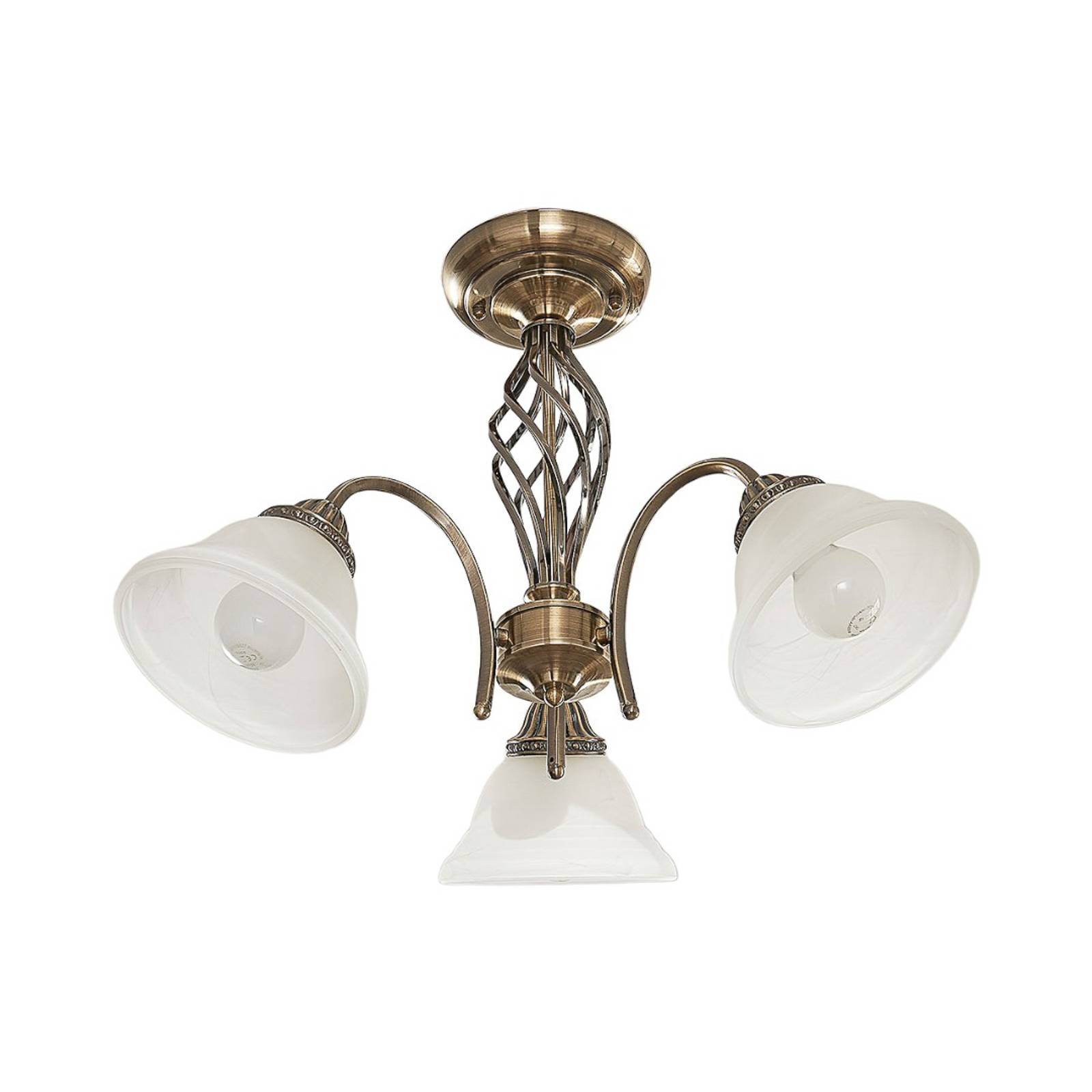 Chic Antique Lampadario Soffitto Shabby Chic - Grigio Antico, Cristalli Plastica, 31x52 Cm