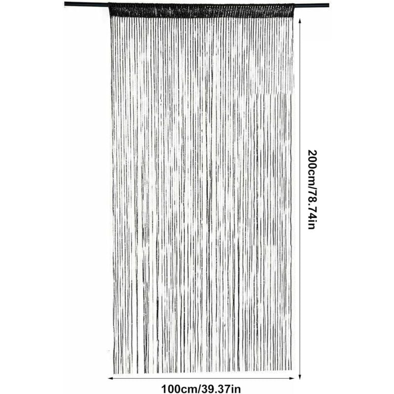 Rideau De Porte en Corde, 200×100 Cm Rideau De Porte Anti Mouche, Panneau De Rideau À Cordes, Décorations De Fenêtre Diviseur De Pièce - 2