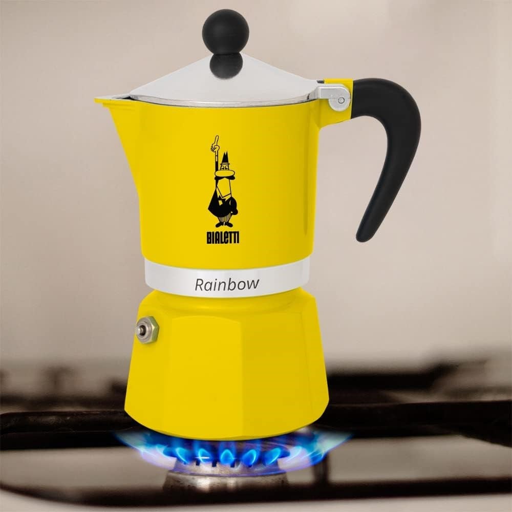 Cafetière Italienne Électrique 6 Tasses (300ml) - Moka Pot Expresso - Base Chauffante 480W - Couleur Jaune
