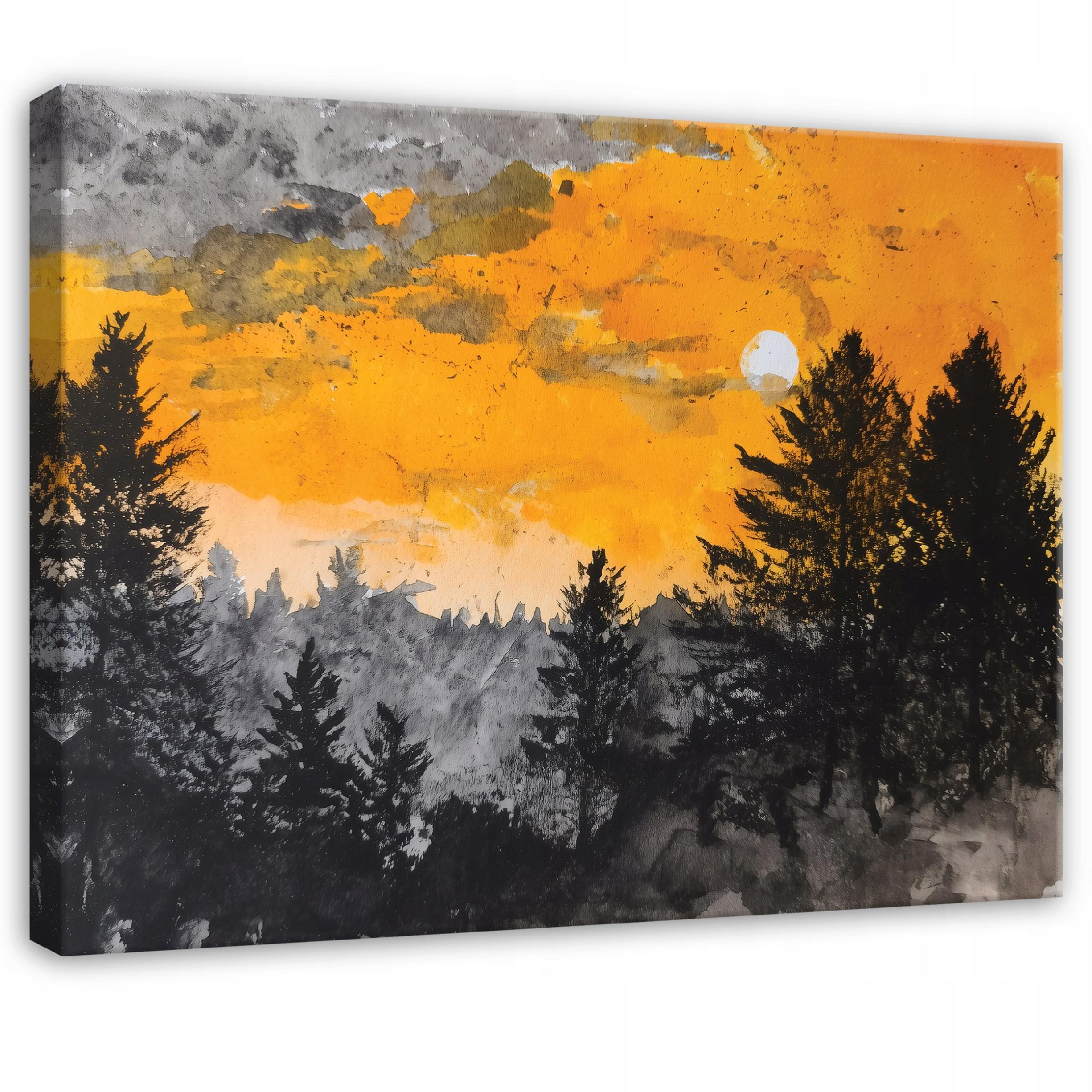 Tablou Canvas padure portocaliu Tablou decorativ Living Bucatarie Tablouri de perete 100x70 cm