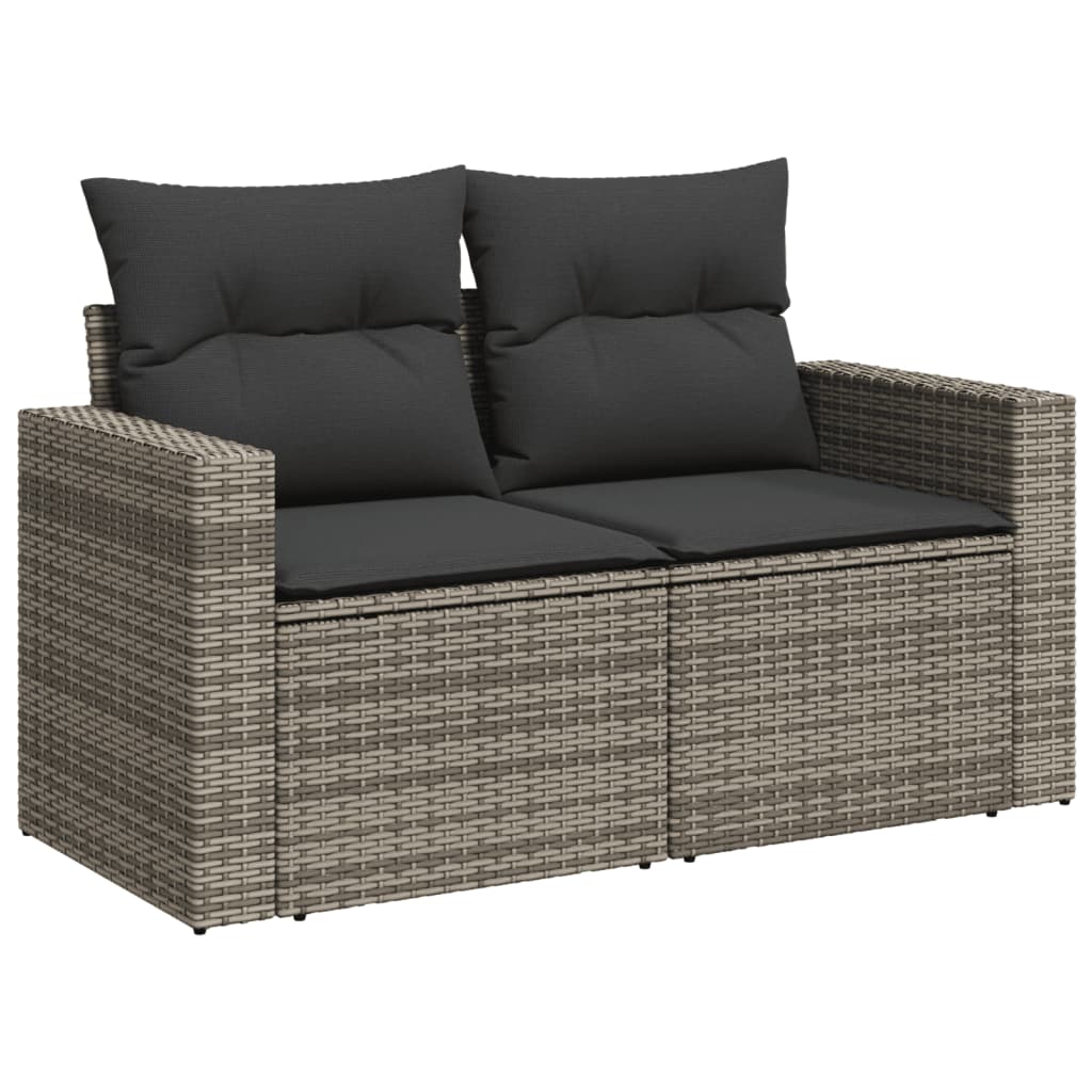 Salon bas de jardin en Rattan synthétique Gris 8 personnes - 6