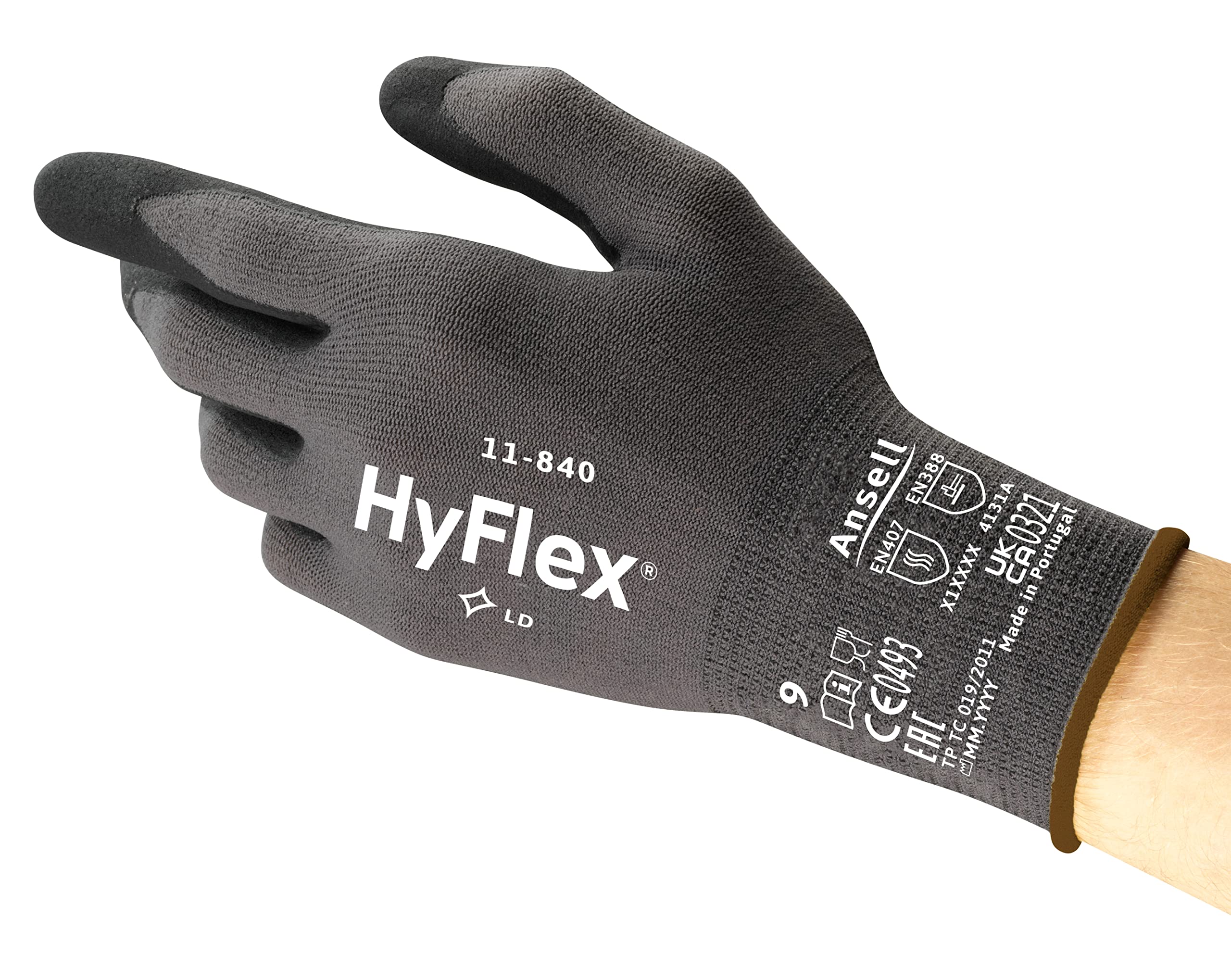 Gebol Master Flex Eco – Guanti Da Lavoro In Nitrile, Taglia L (9), Grigi – Presa Sicura, Antiscivolo, Traspiranti, Per Officina E Giardinaggio (1 Paio)