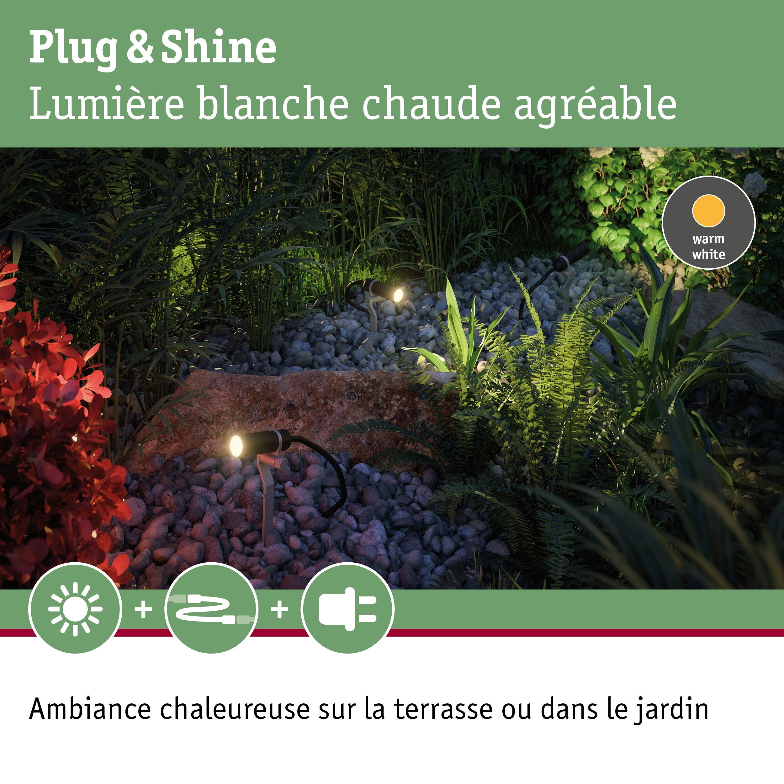 Kit Plug & Shine Projecteur de jardin LED Plantini Kit de 6 IP65 rond 21 mm 3000K 6x1,4W 6x90lm 230/24V 45° Anthracite Aluminium - 6