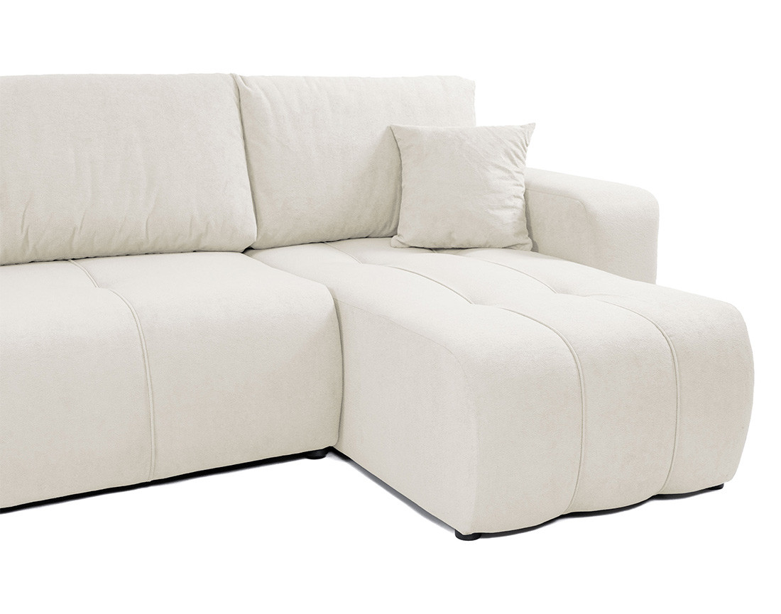 Canapé d'angle convertible 4 places en tissu beige - NICOLE - Best Mobilier - 8
