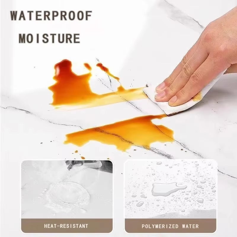Azulejos autoadhesivos de pared con efecto mármol, 3 rollos, 40 cm x 3 m, para decoración de interiores, baños y cocinas. - 3