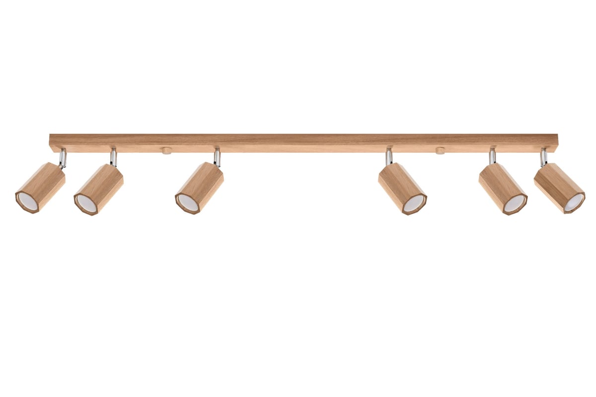 Reflektor sufitowy spot natynkowy Zeke listwa ciemne drewno 6xGU10x40W wym: 5 x 120 cm metal Sollux Lighting