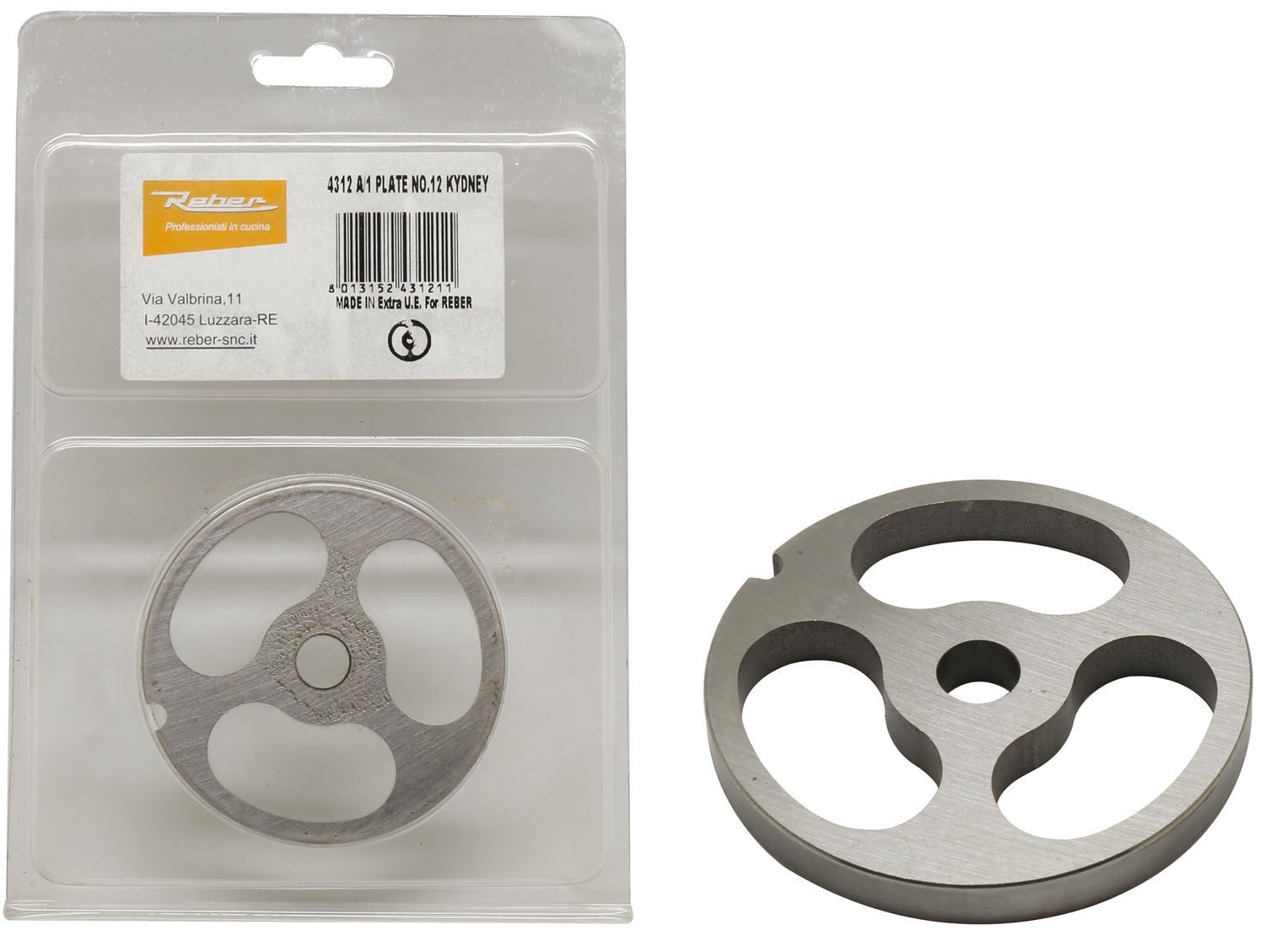 REBER PIASTRA TRAFILA PIASTRA TC. 12 D. 8 INOX ACCIAIO INOX 18/20 Per - Foto 3