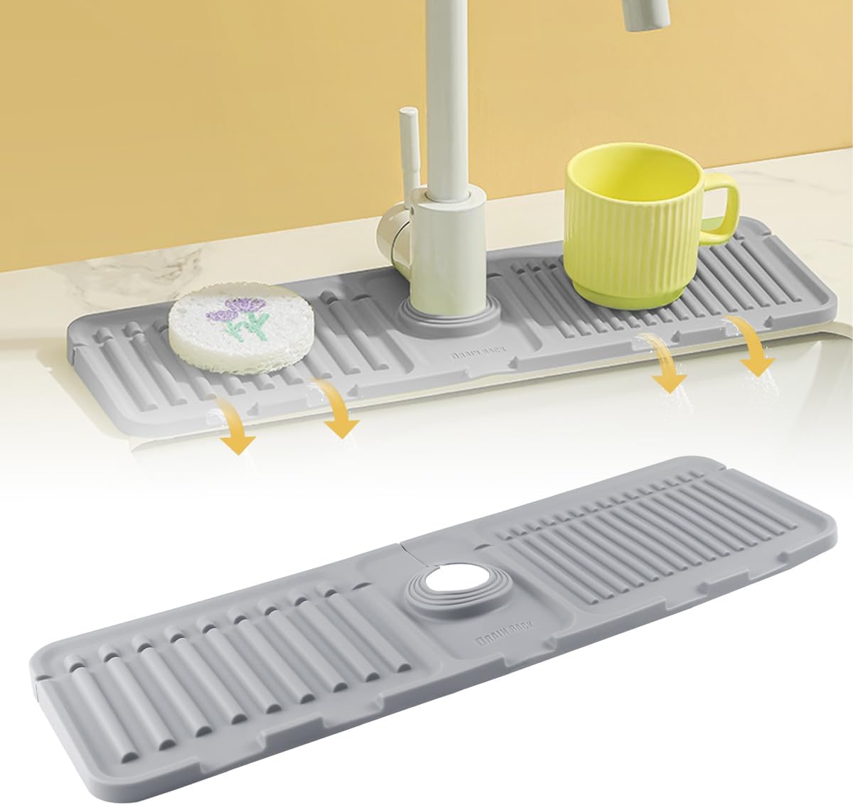 Contour Robinet Cuisine Tapis De Drainage Pour évier De Cuisine Et Salle De Bain - Matjar DZ Tapis De Robinet En Solde