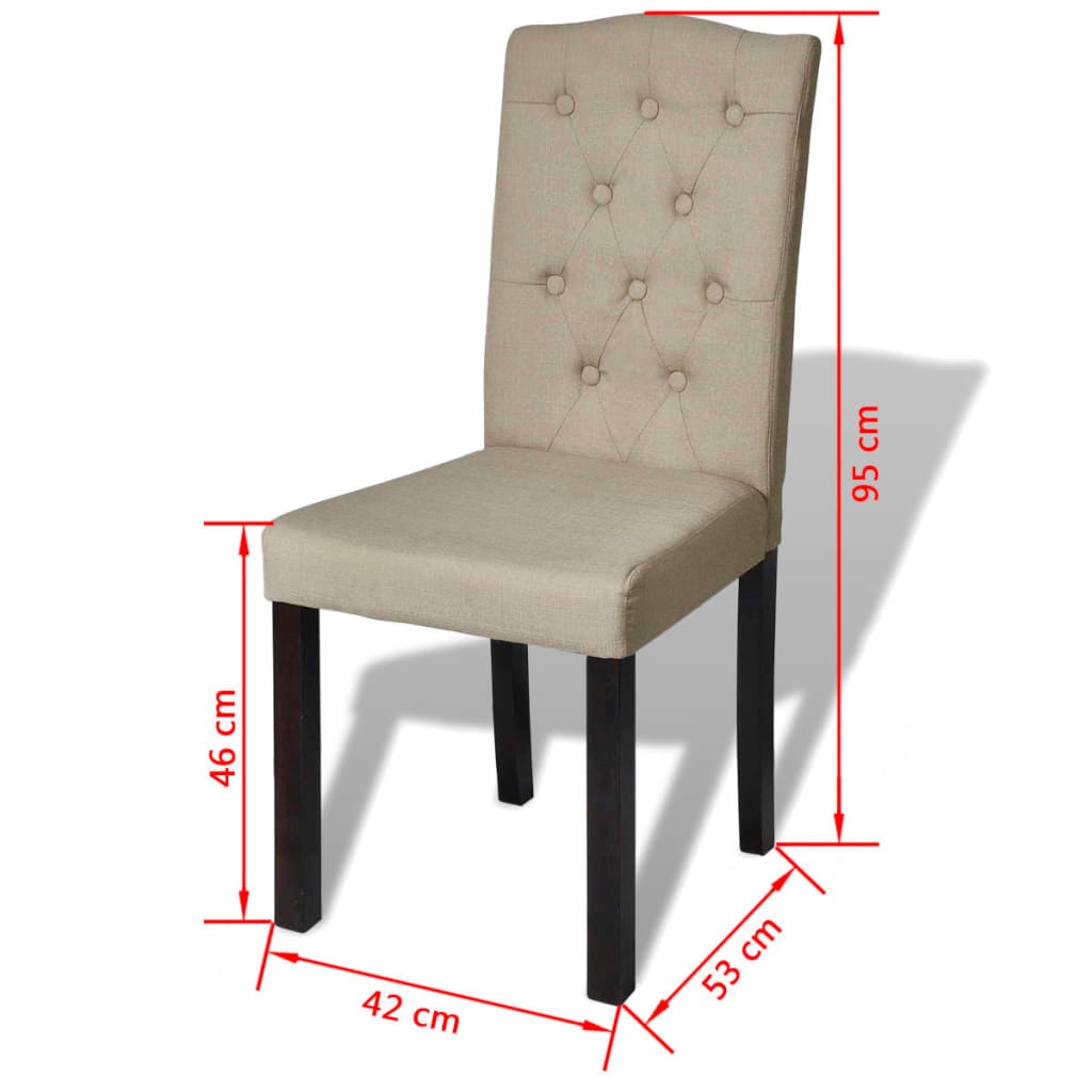 Juego de 4 sillas de comedor tela pelo de camello. - 2