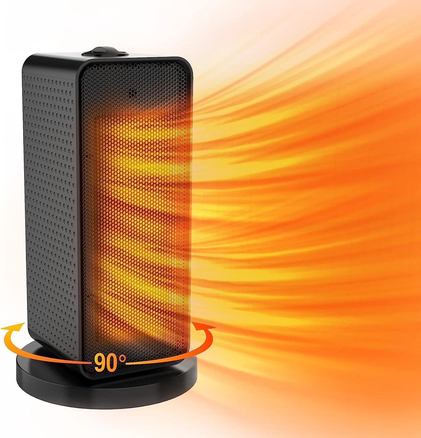 Grzejnik przenośny o mocy 1200 W, ceramiczny grzejnik elektryczny z oscylacją 90°, 2 tryby grzania, cichy wentylator.