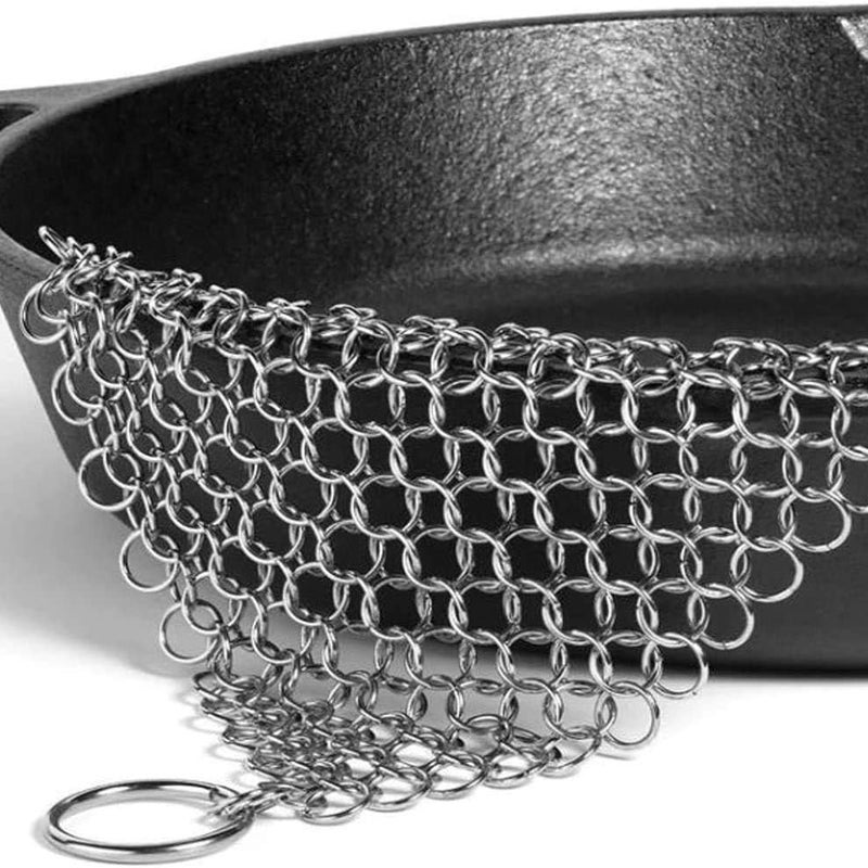 Gąbka siatkowa, gąbka ze stali nierdzewnej 304, szczotka stalowa do garnków i patelni (15 x 15 cm)