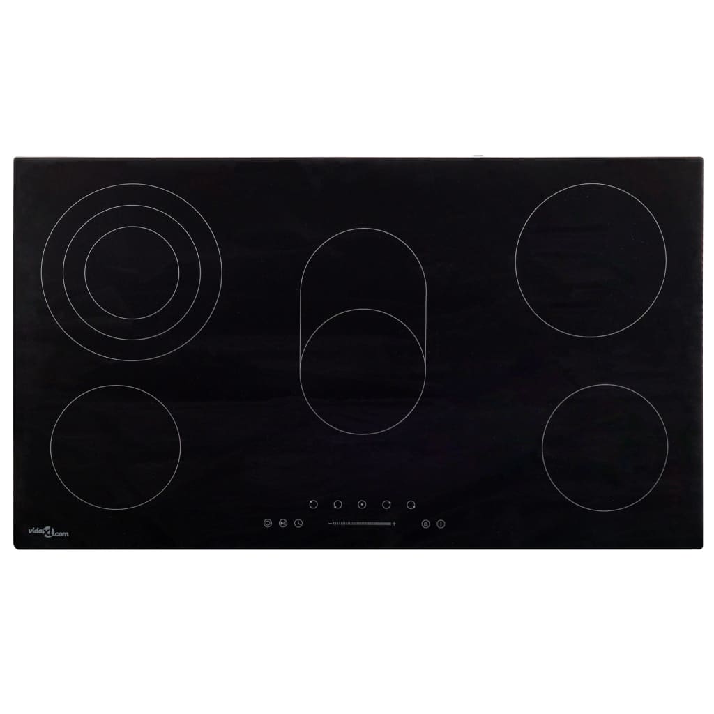 Vidaxl Vitrocerámica Con 5 Quemadores Control Táctil 77 Cm 8500 W Negro , Leroy Merlin