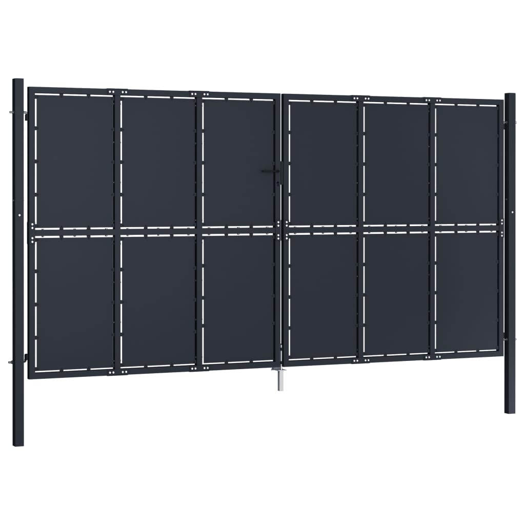 Portail de jardin Acier 400x175 Anthracite 2 - 2