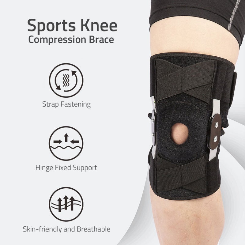 Genouillère de sport ajustable avec bandage de protection et stabilisateur latéral en métal - 8