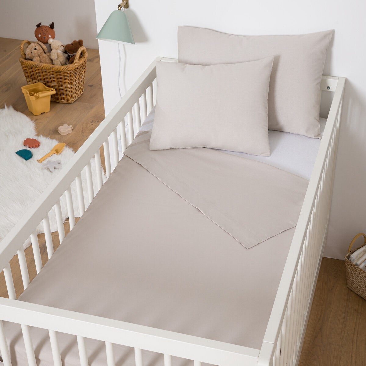 Drap plat bébé coton, Scenario - Blanc - 80 x 110 cm - 3