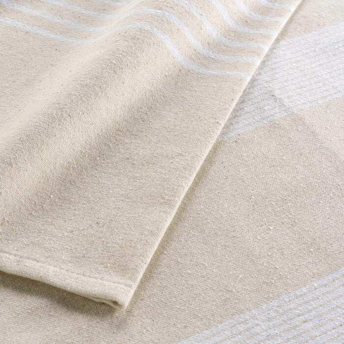 Couvre lit 2 personnes 240 x 260 cm coton/polyester tisse adele Naturel - 2