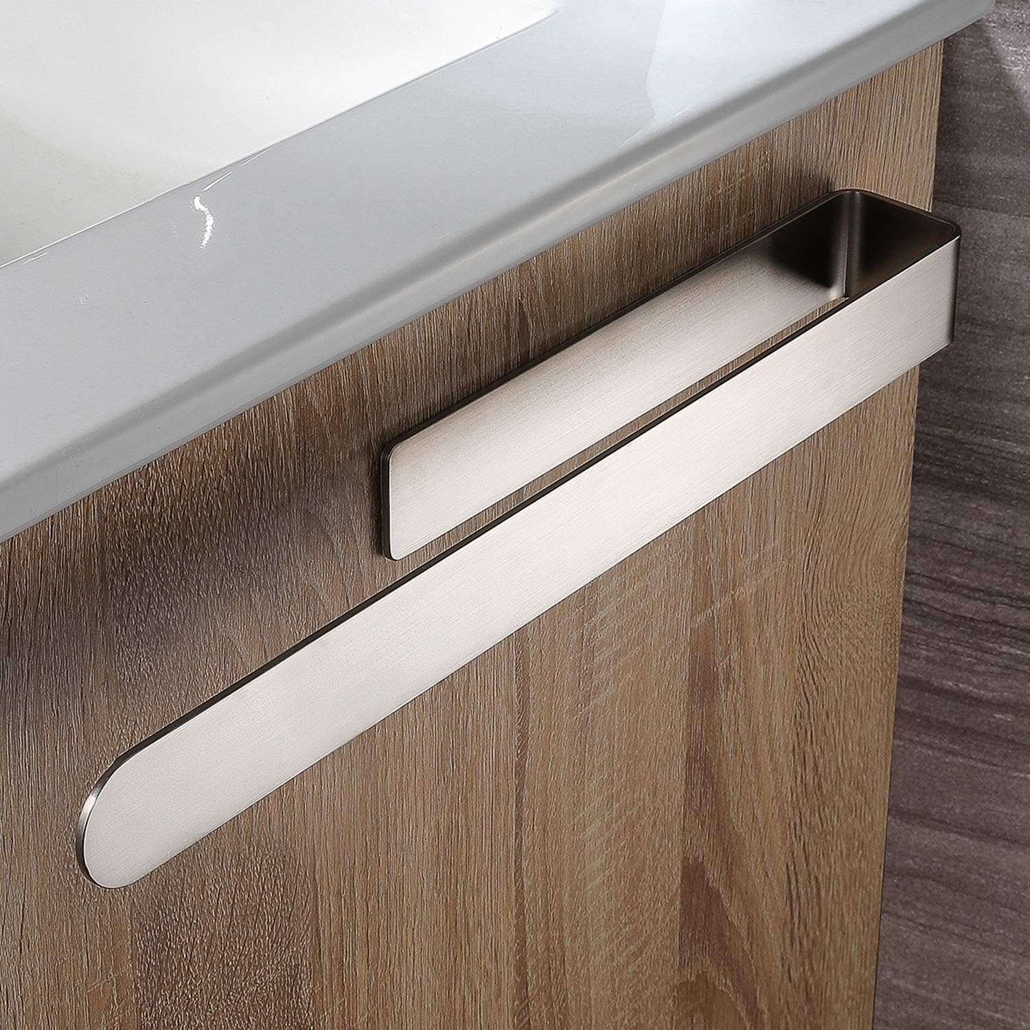 Portasciugamani Adesivo Ibergrif - Acciaio Inossidabile, Senza Fori, 37 Cm (Grigio) - Foto 14