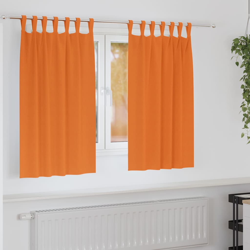 Firany blackout z kółkami 2 pcs Jasnopomarańczowy 140 x 140 cm vidaXL