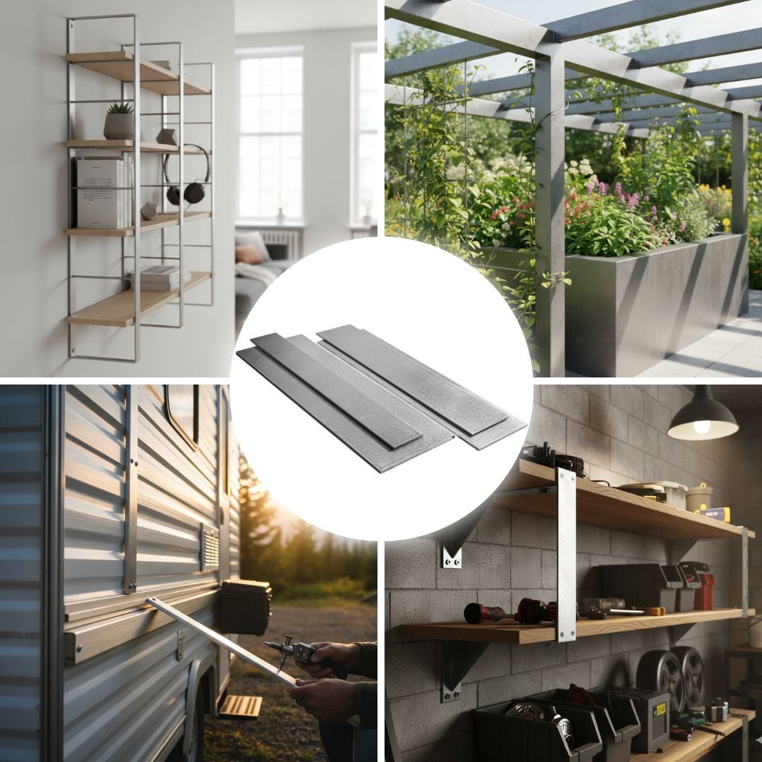 Barre plate en aluminium satiné 10x4mm 20cm Profilé EN6060 PA38 + découpe sur mesure - 4