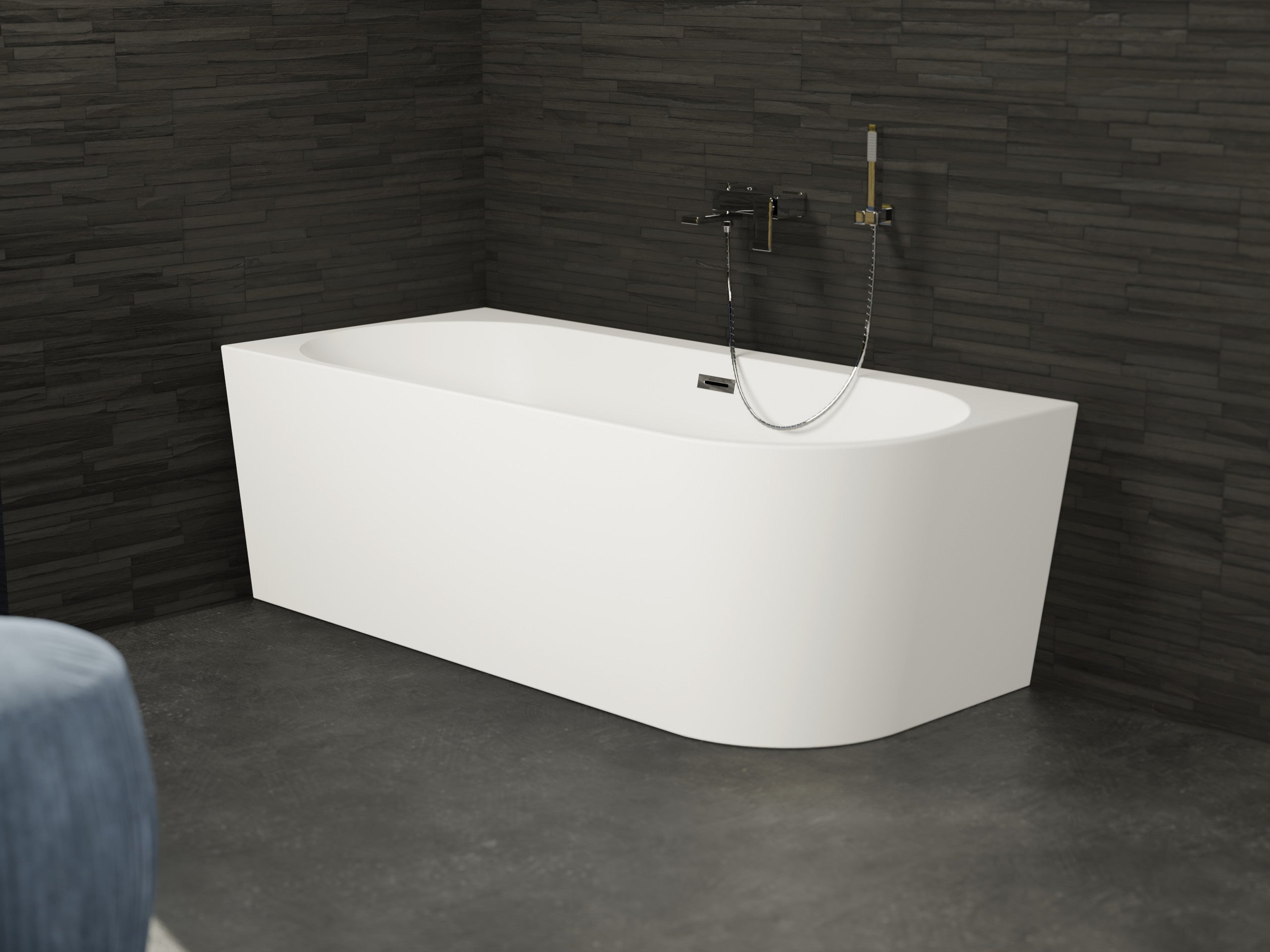 Vasca Freestanding Capri Gauche 170x76cm - Vasca Da Bagno Angolare Semi Isola - Foto 4
