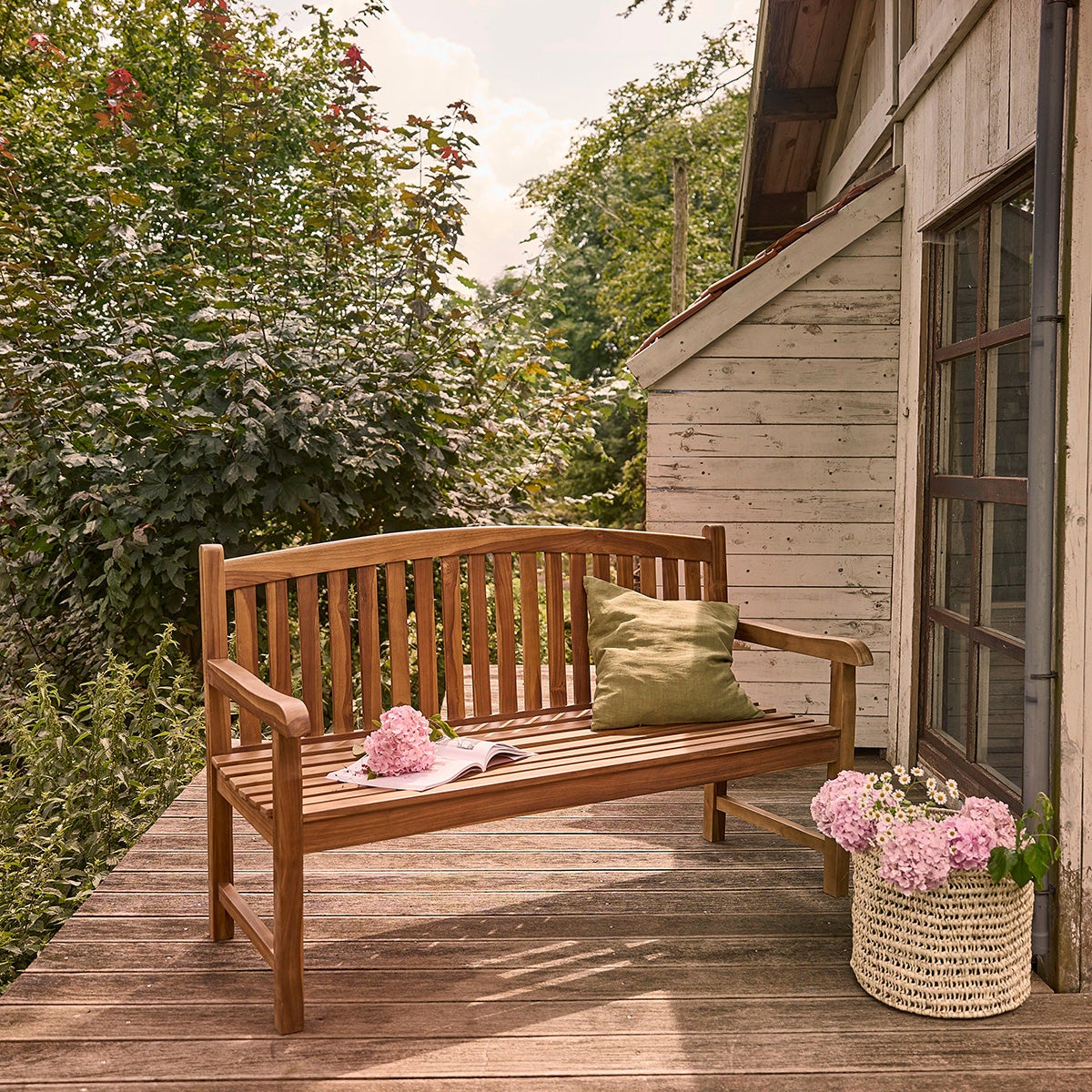 Banc de jardin en teck huilé massif - 3