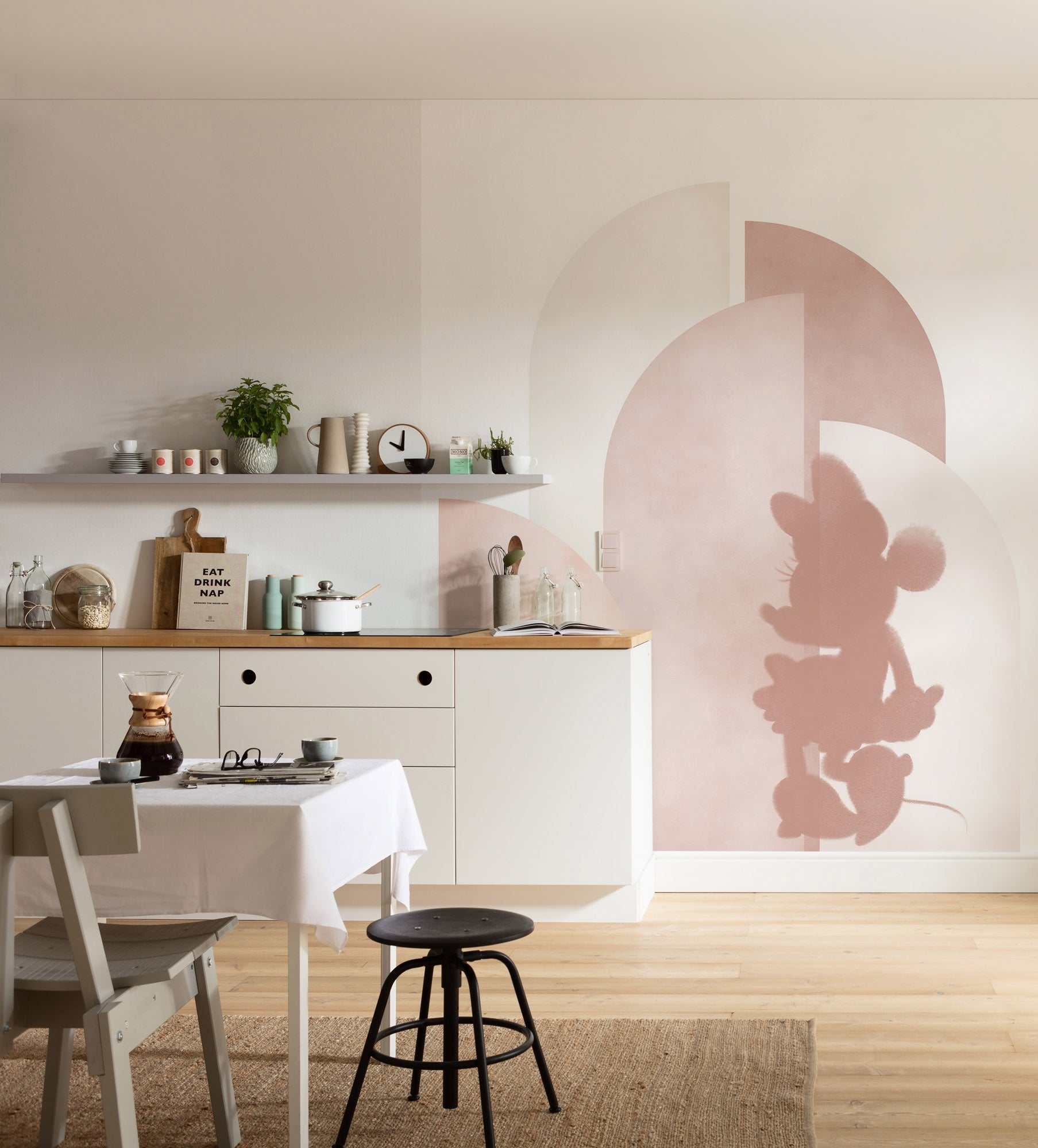 Fototapeta Minnie Mouse różowym - 250 x 280 cm - DISNEY