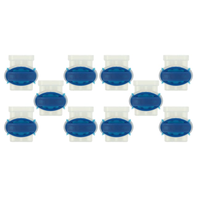vhbw 10x connecteurs pour câble périphérique compatible avec Bosch Indego S+, 800 robots de pelouse - Serre-câbles, étanches transparent / bleu
