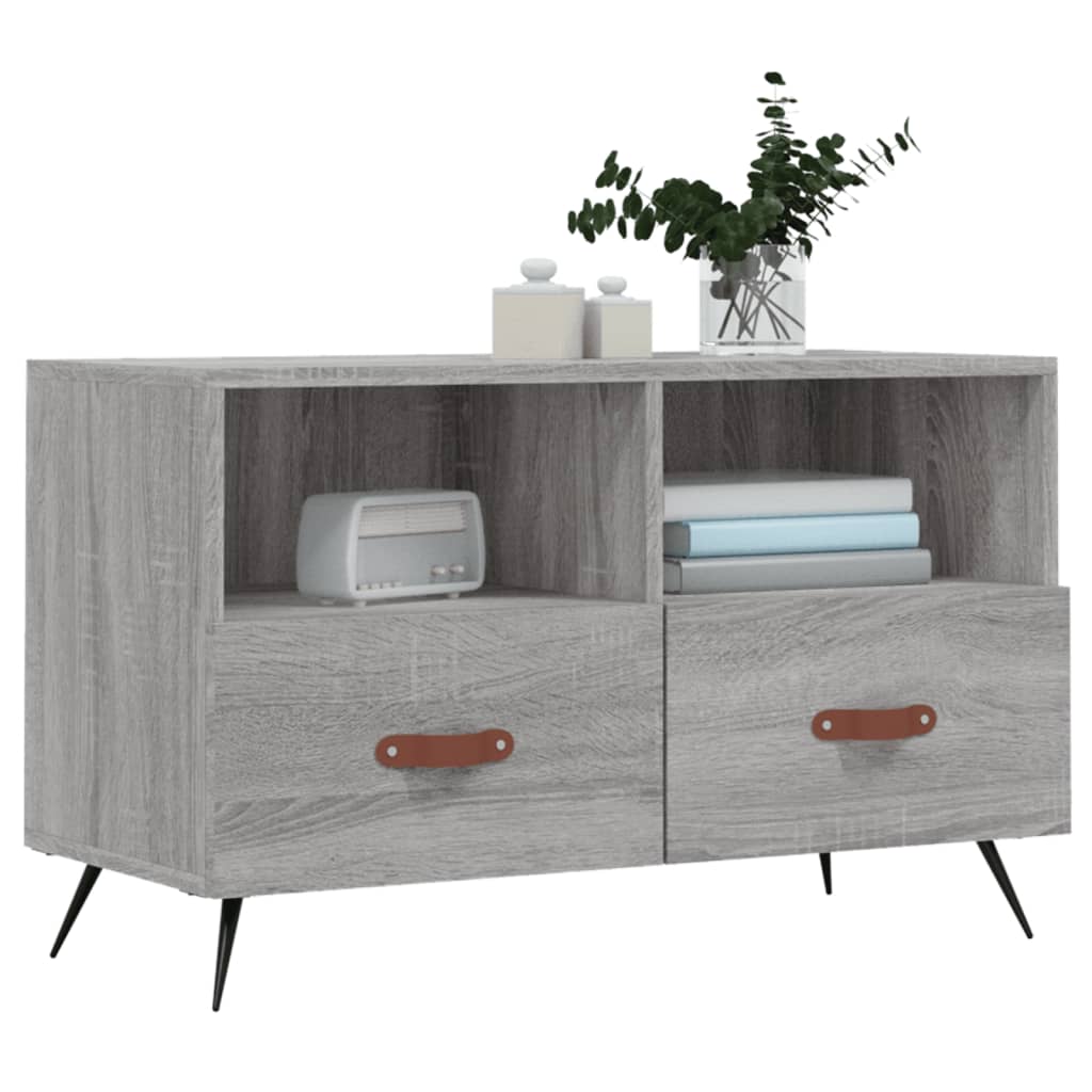 Meuble TV Sonoma gris 80x36x50 cm Bois d'ingénierie - 3